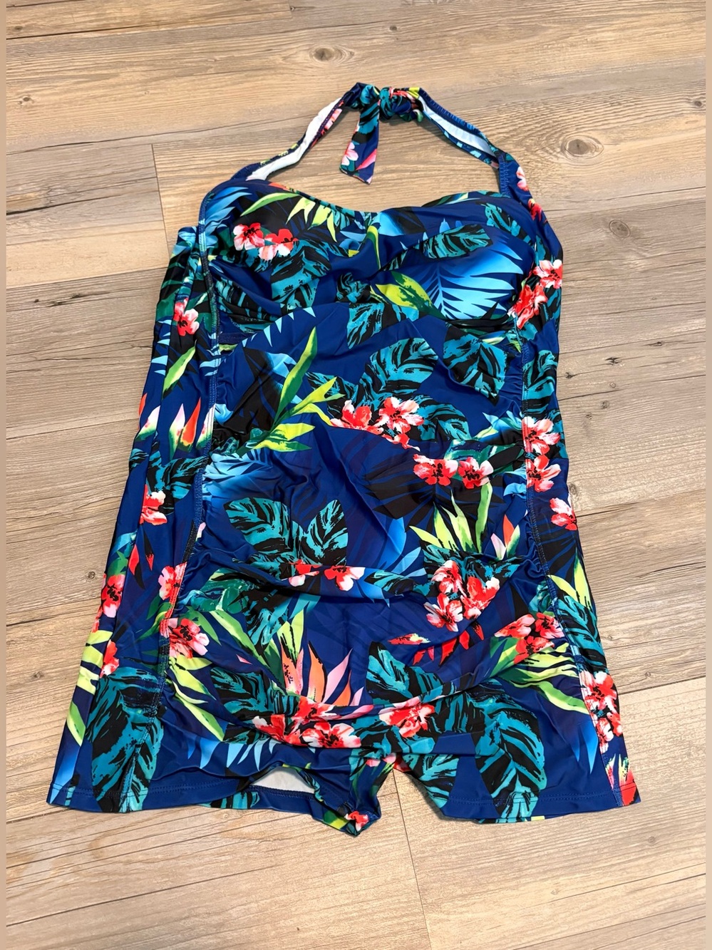 One piece bathing suit 4X floral print new in bag